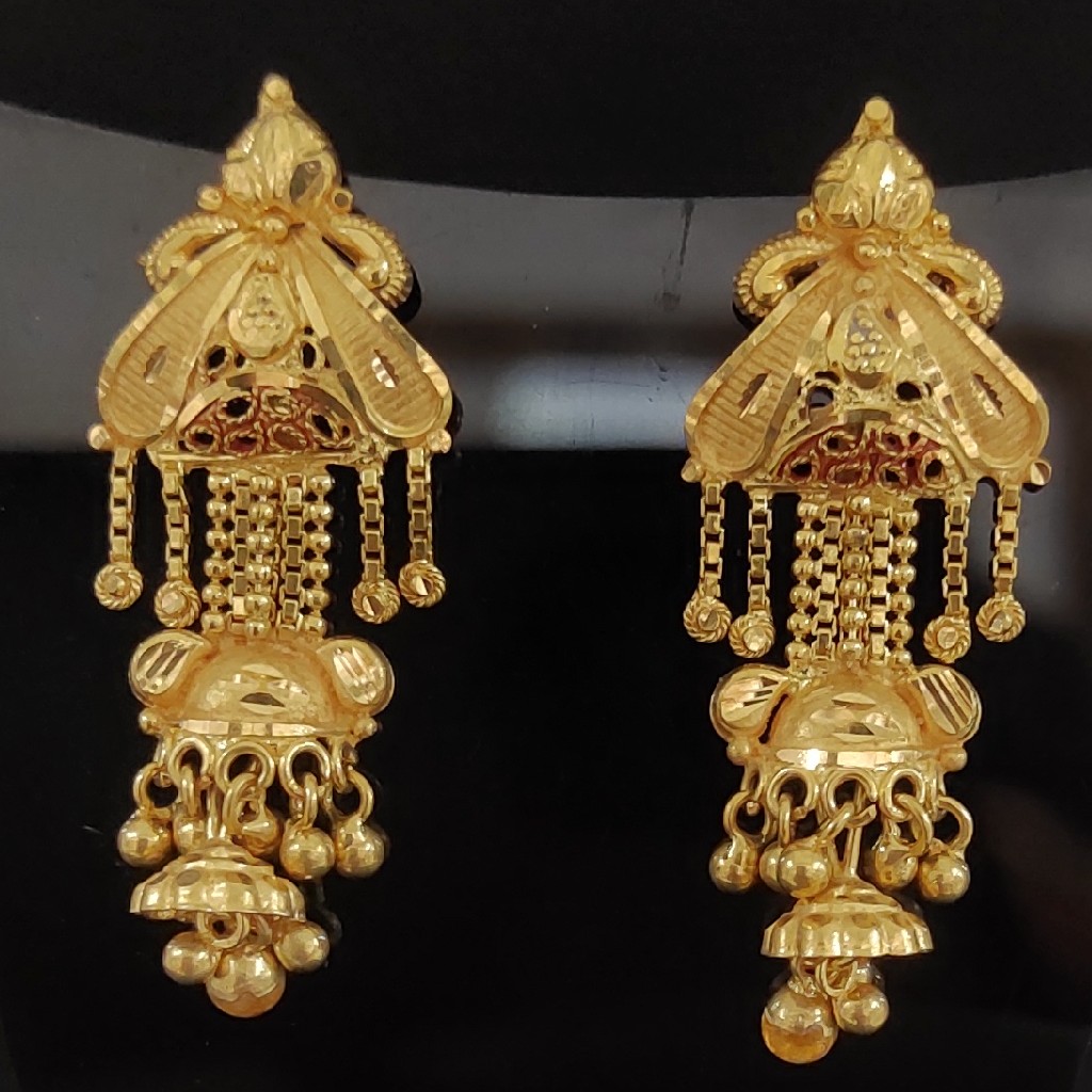 22KT Gold Fancy Design Women's Earrings