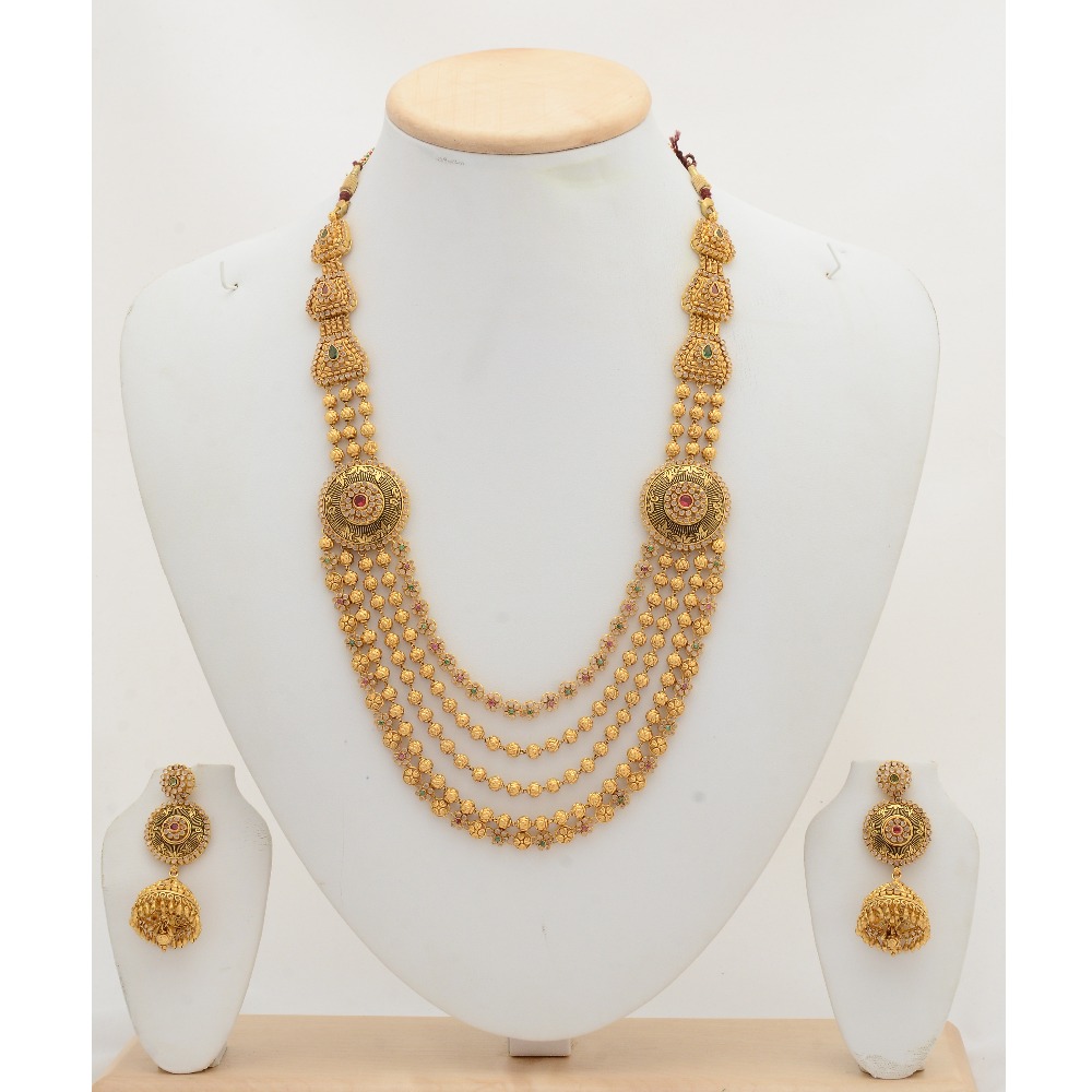 916 Gold Indian Classic Mug Mala With Earring