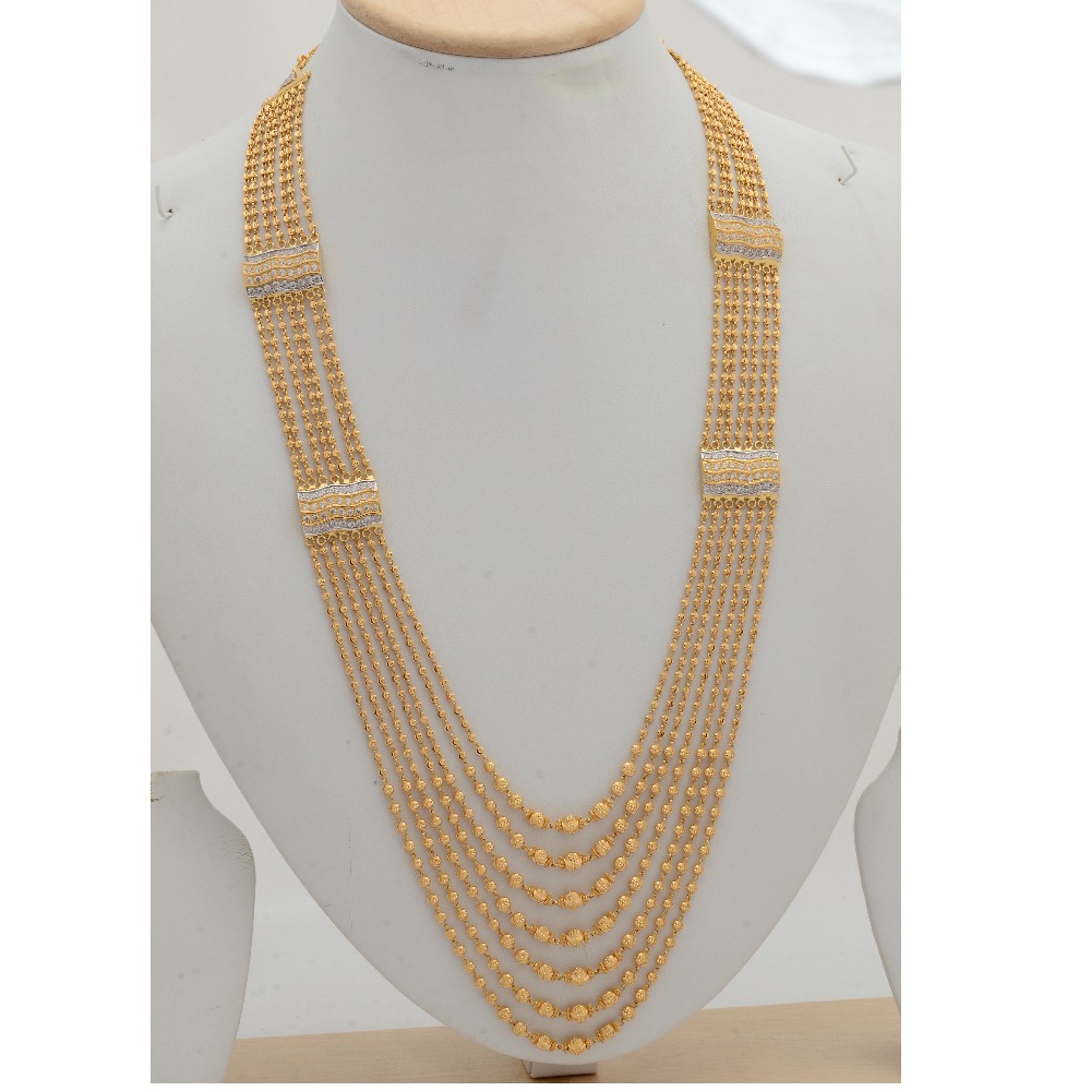 22KT Yellow Gold Designer 7 line Mala (Pieces)