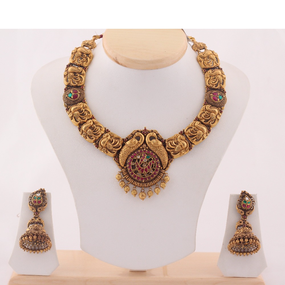 22KT Yellow gold Ladies Antique Necklace set