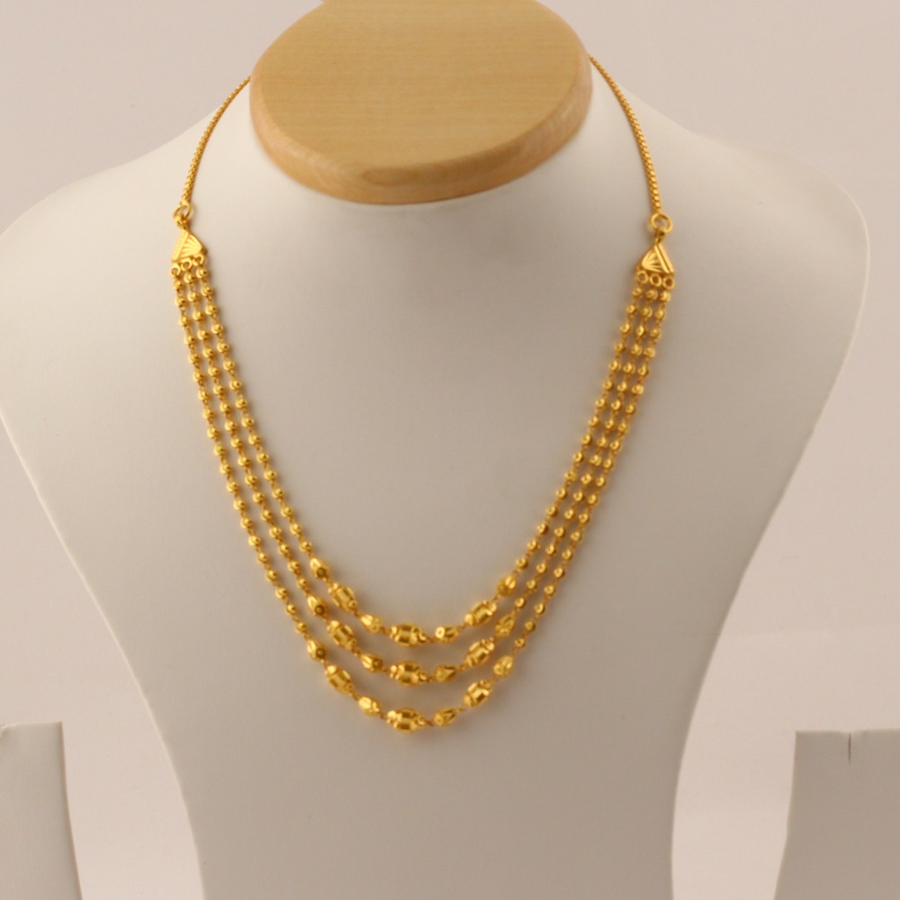 3 Line Gold Fancy Mala Pieces