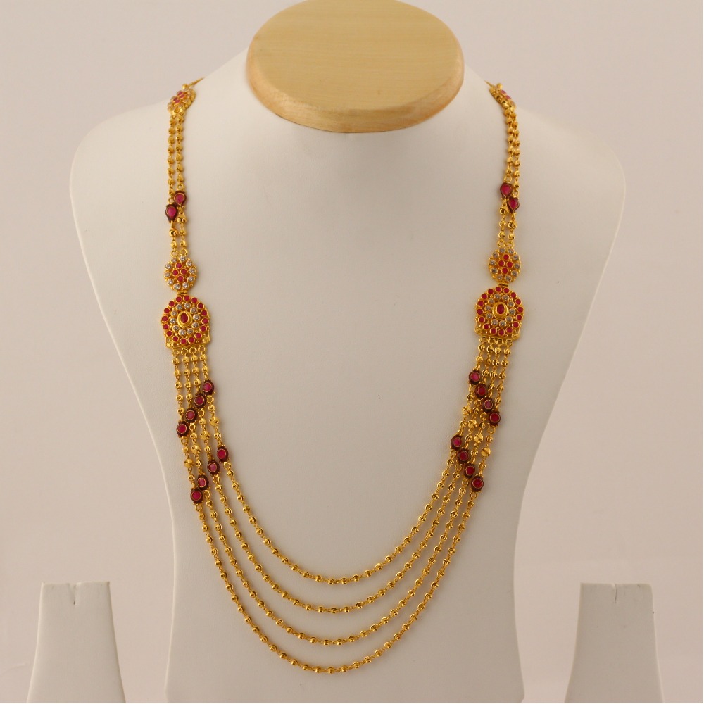4 line 916 Designer Gold mala