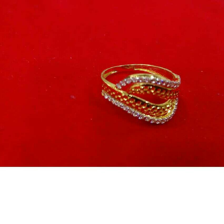 22KT Yellow Gold Ladies CZ Studded Ring