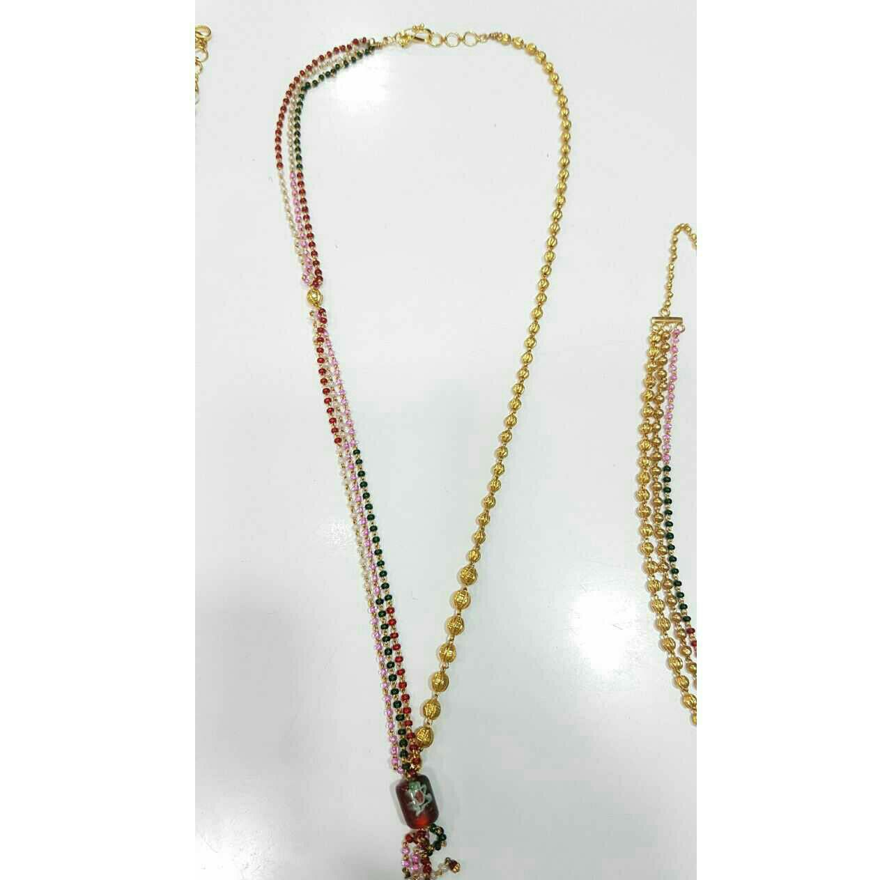 22KT Yellow Gold Antique Gents Moti Mala