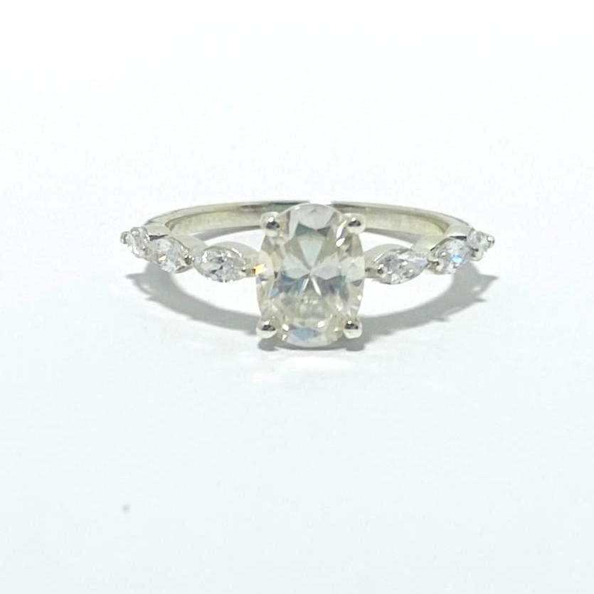 Moissonite DIAMOND LADIES RING Silver 925