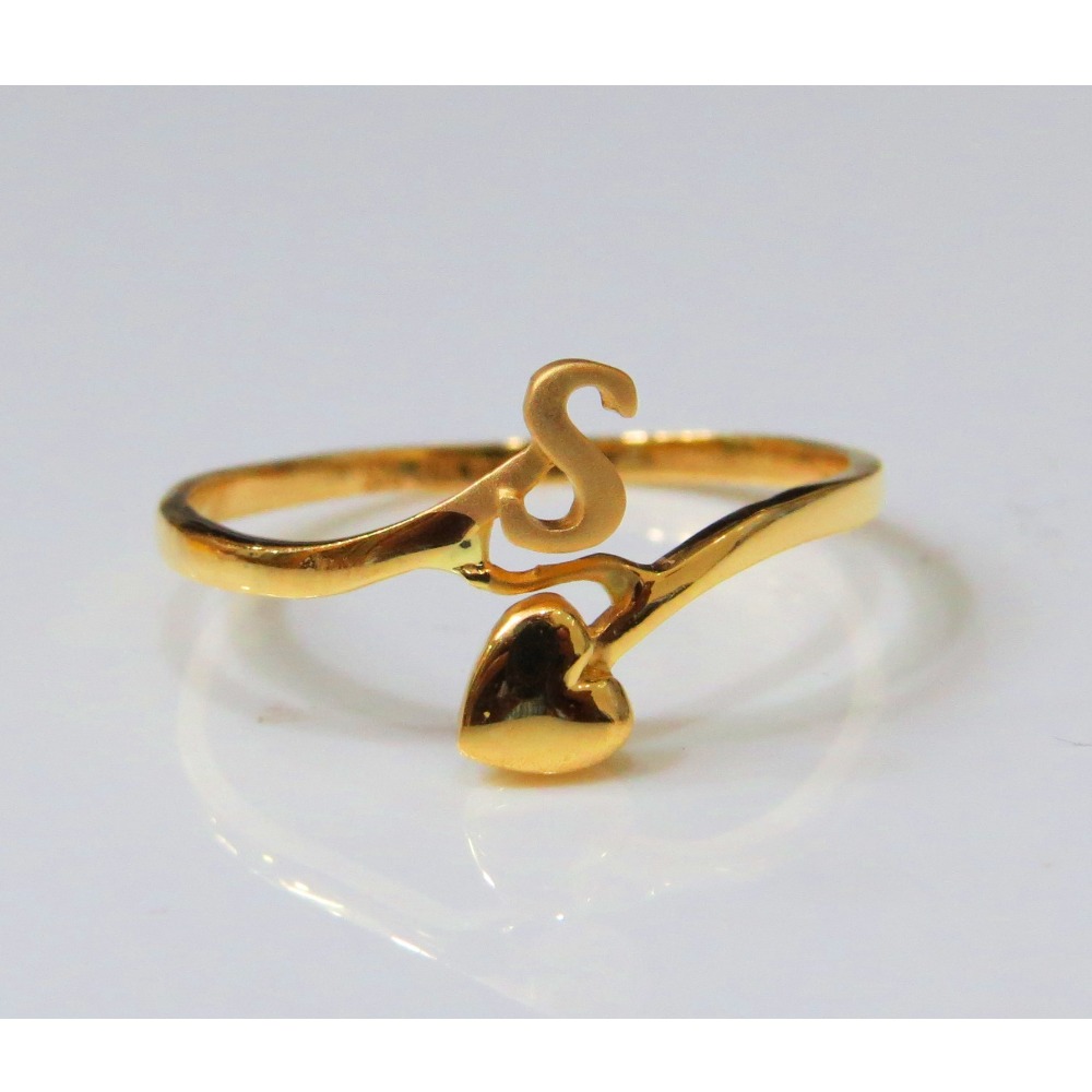22kt Gold Plain Casting S initial Ladies Ring