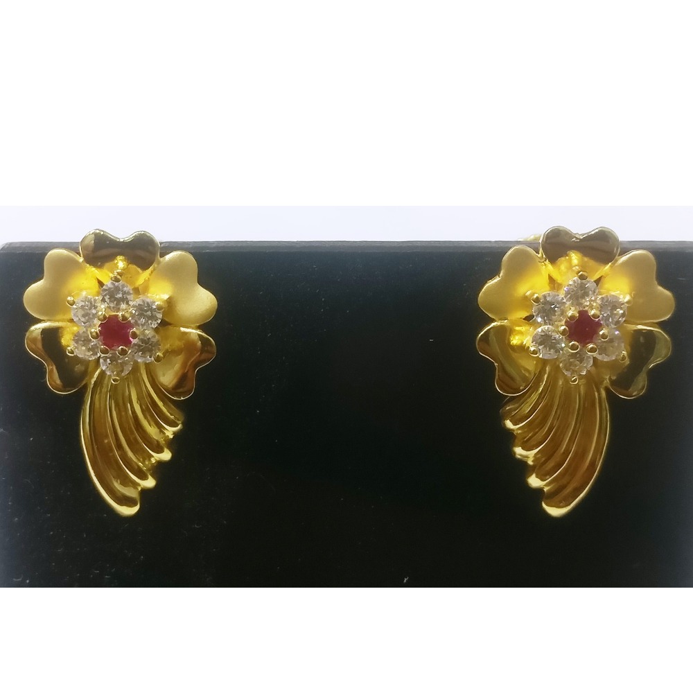 22kt gold cz casting fancy earrings