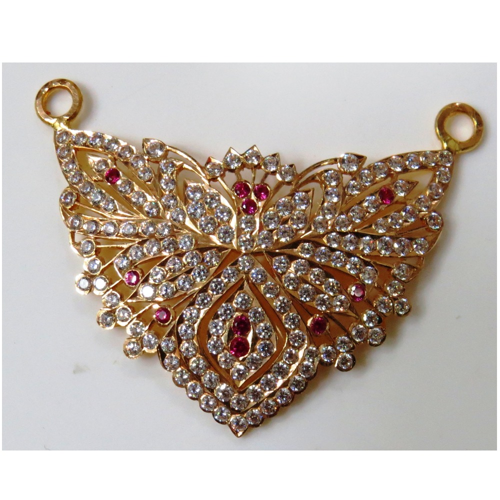 22kt Gold Close Setting CZ  Flower Design pendant