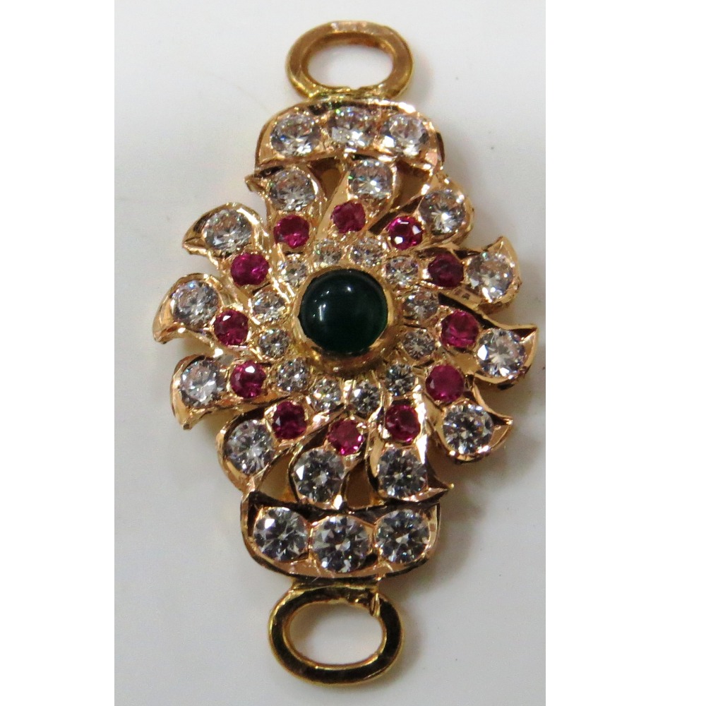 22kt gold close setting cZ chain side pendant(moguppu) hmp-001