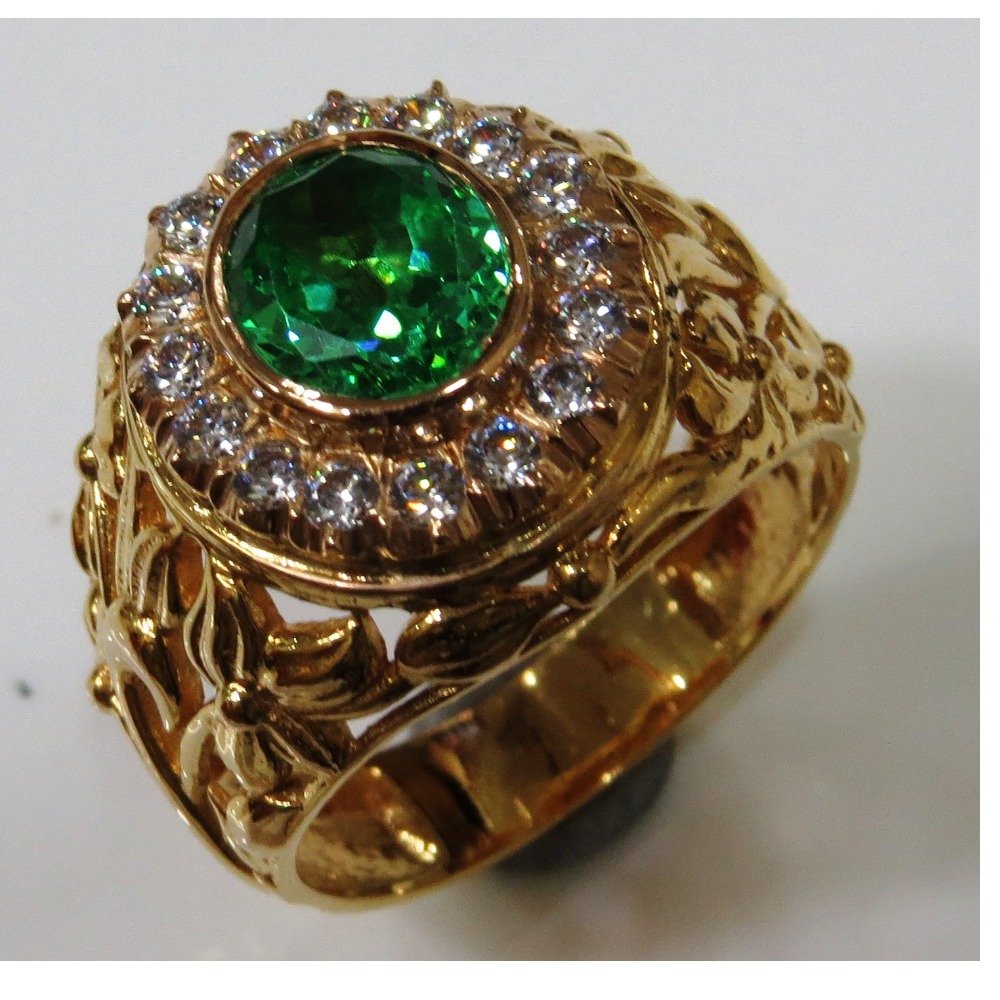 22kt gold close setting Classic gents ring gr-002