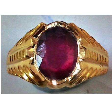 22kt gold close setting gemstone gents ring hgsr-001