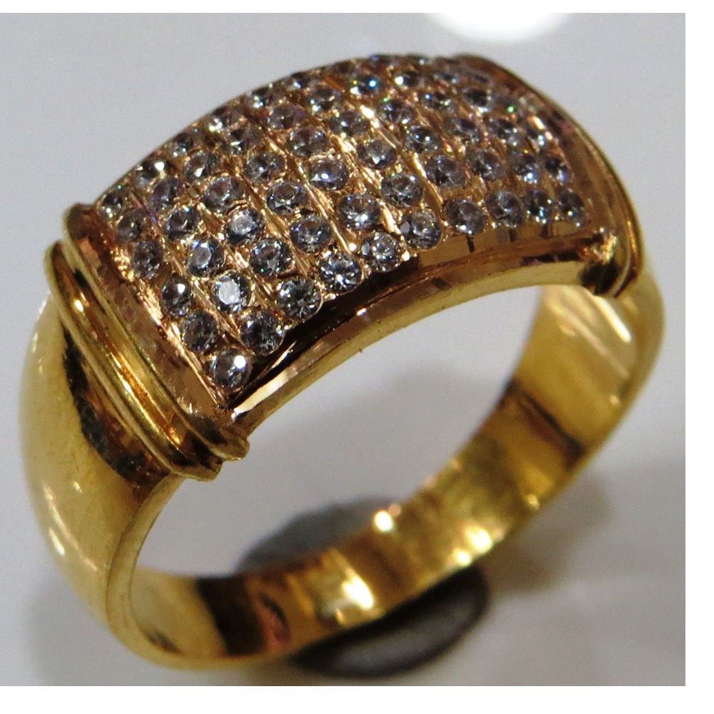 22kt gold close setting cz fancy gents ring gr-008