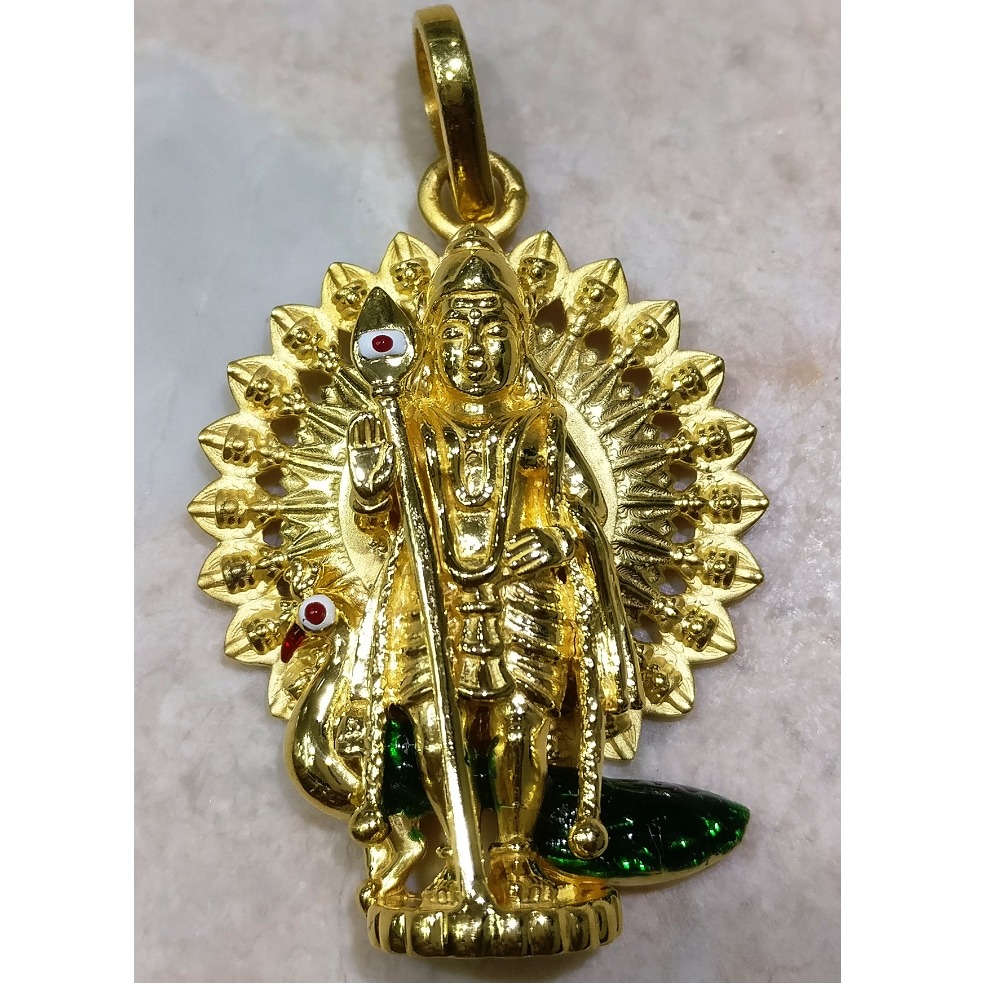 22kt gold lord murugar (karthekiyan) pendant
