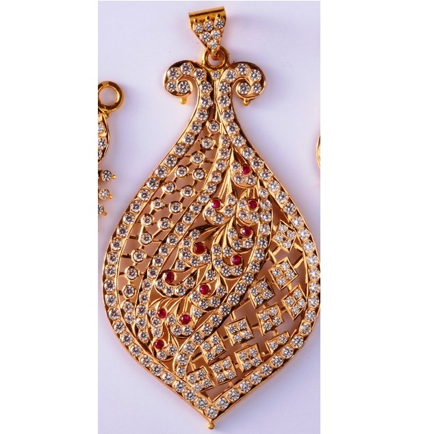 22kt gold cz Close Setting Light Weight fancy pendant for women mv-p09