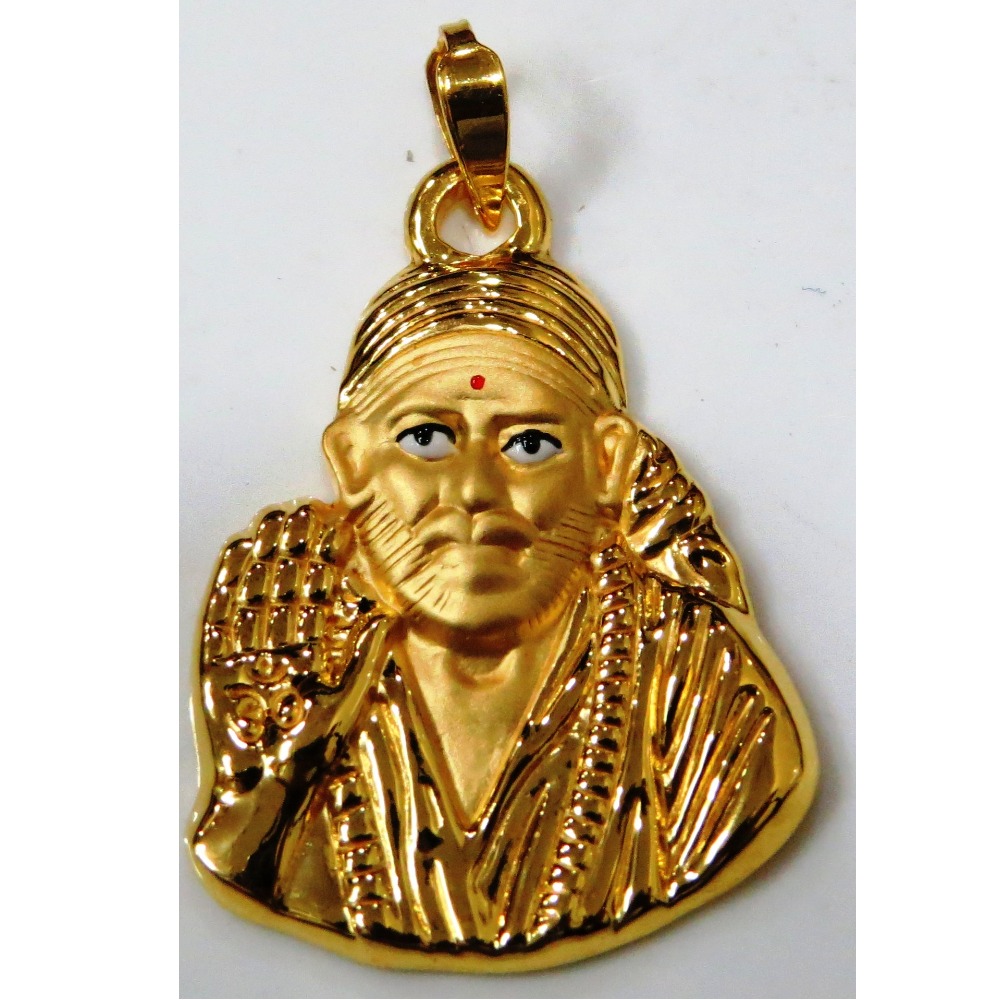 22kt gold plain casting saibaba pendant
