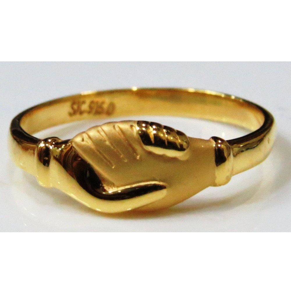22kt gold plain casting Handshake ring for women plr-9