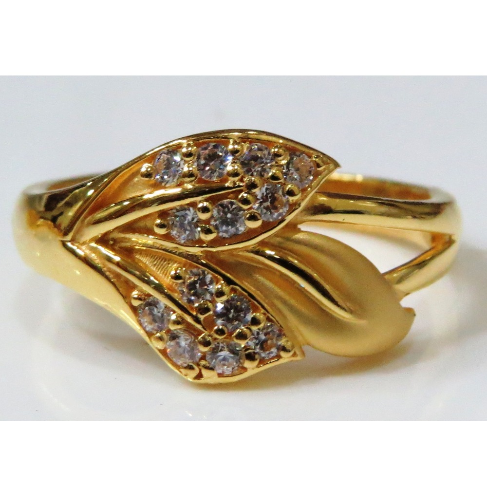22kt gold casting cz classic ring for women lsr-4