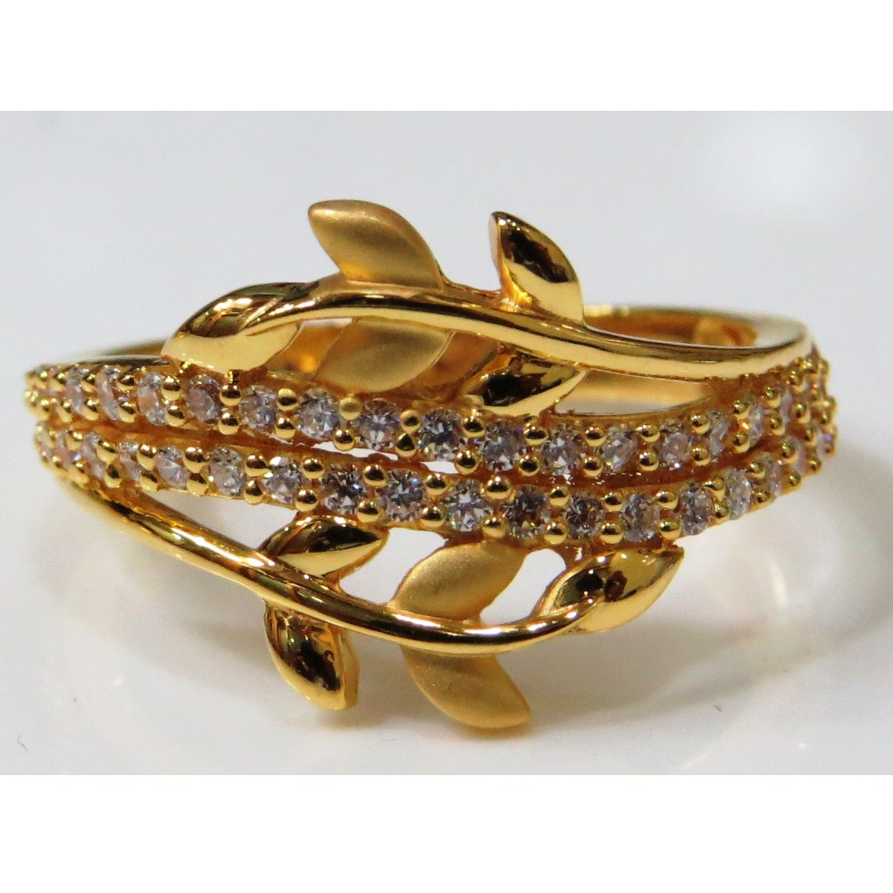 22kt gold casting cz designer ladies ring lsr-3