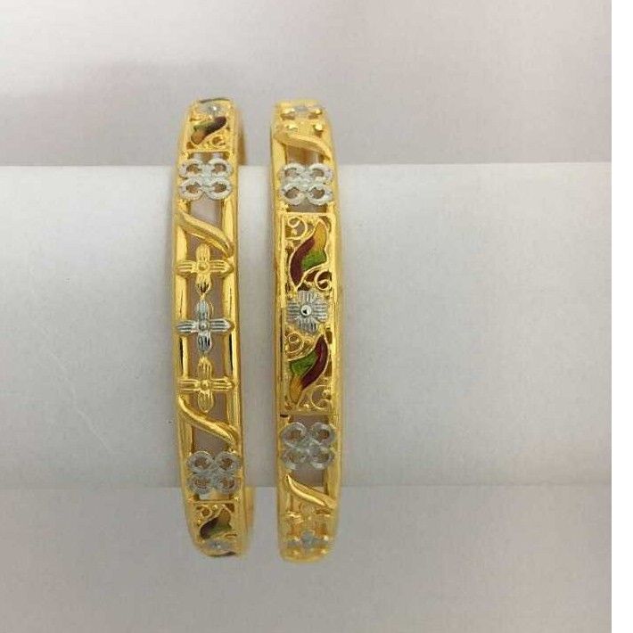 22KT Yellow Gold Antique Ladies Modern Bangles