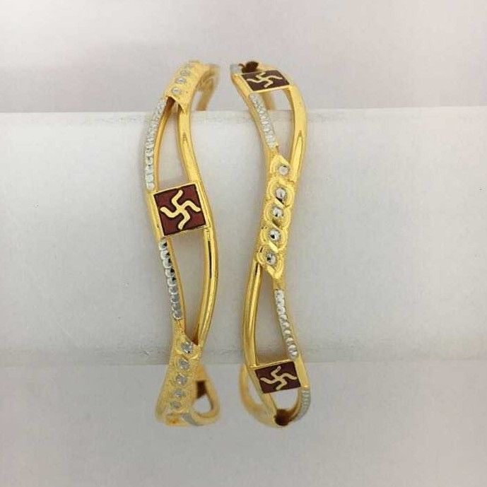 22KT Yellow Gold Indian Antique 'S' Shaped Ladies Bangles