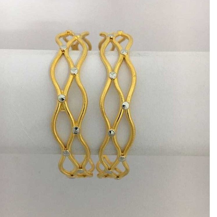 22KT Yellow Gold Antique Modern Ladies Bangles