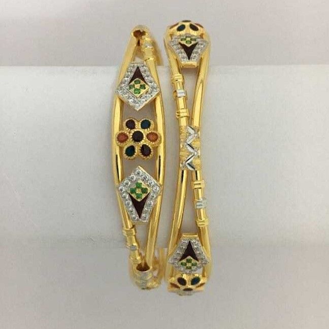 22KT Yellow Gold Antique Ladies Studded Bangles