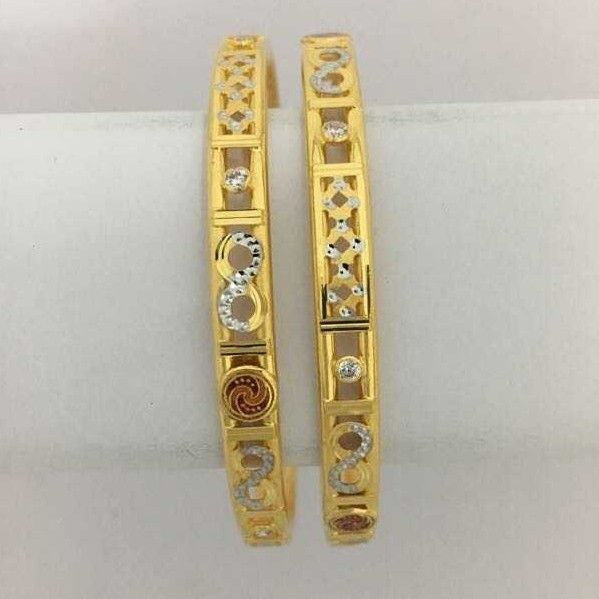 22KT Yellow Gold Antique Ladies Designer Bangles
