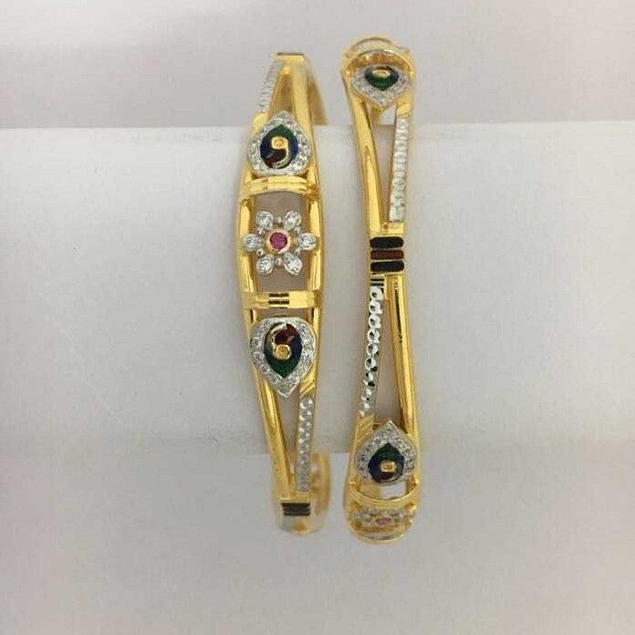 22KT Yellow Gold Antique Ladies Designer Bangles
