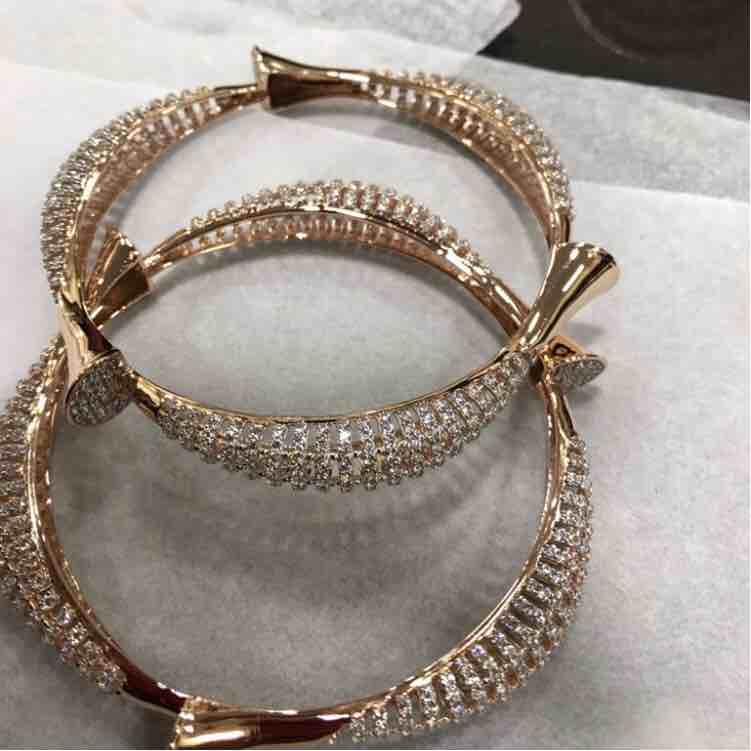 916 Gold Designer CZ Bombay Bangle