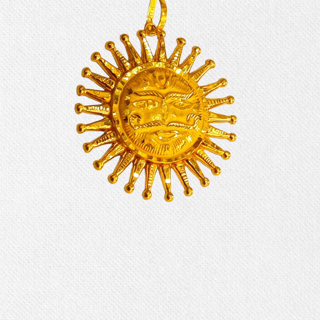 Gold 916 Sun Pendant For Gents