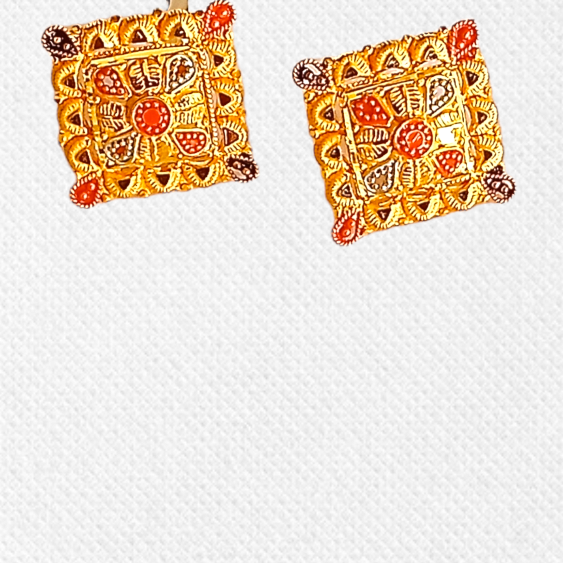 Gold Yellow Casting Earrings