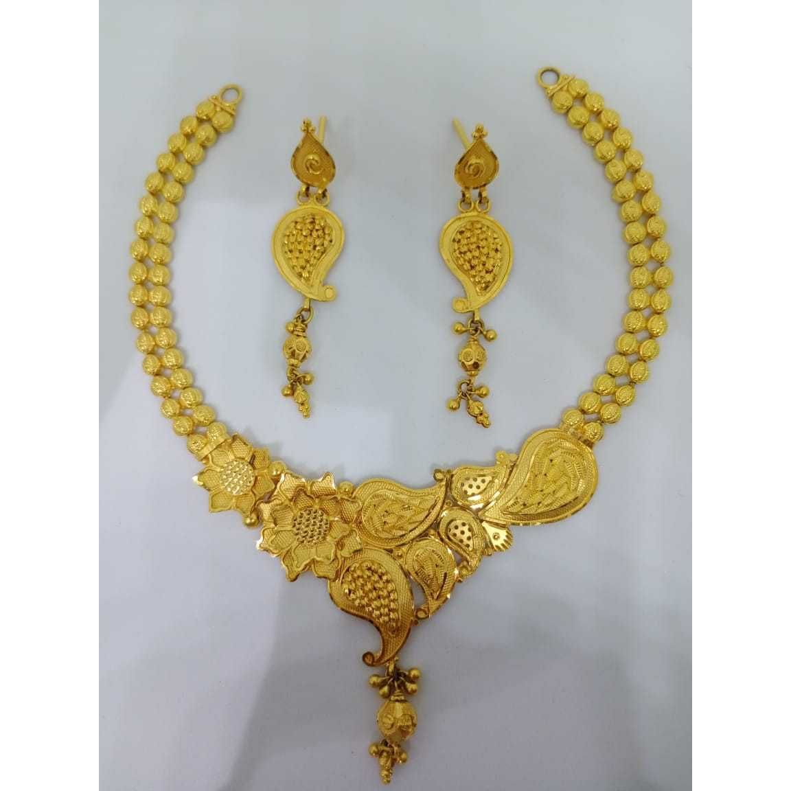 22kt yellow gold designer necklace set bj-n14