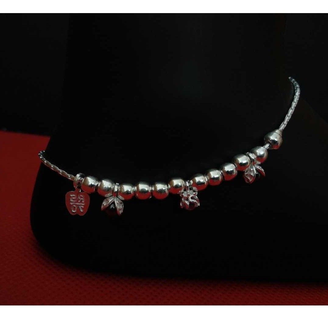 925 Silver Beads Ball Antique  Payal