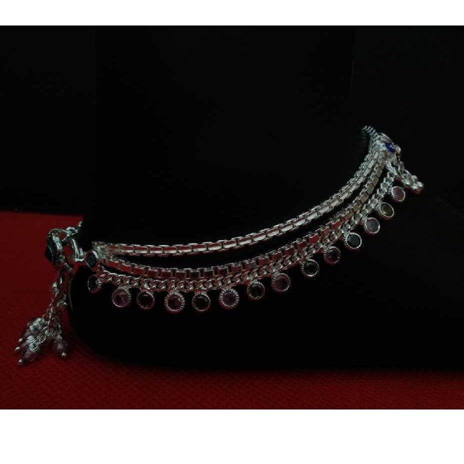 Chokar Round Silver Antique Payal