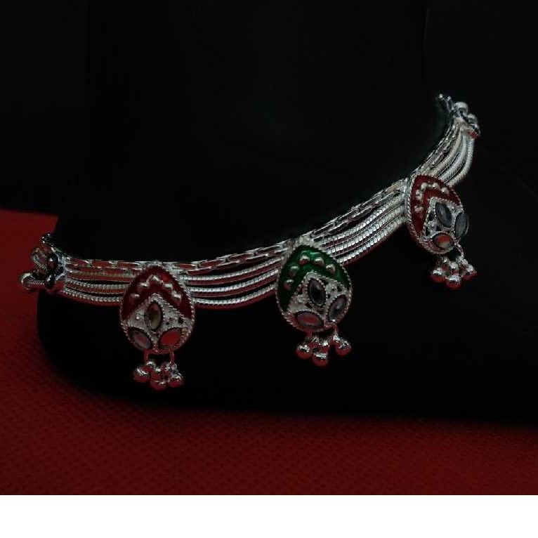 Paan Shape Design Silver Payal