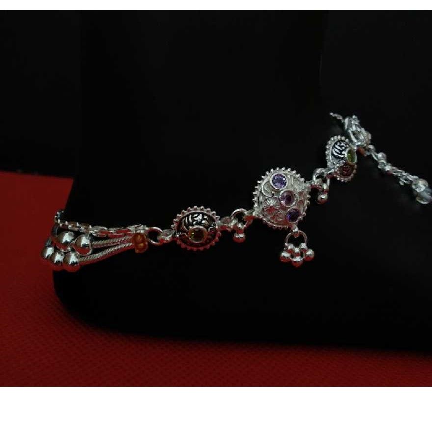 925 Silver Meenakari Ladies Payal