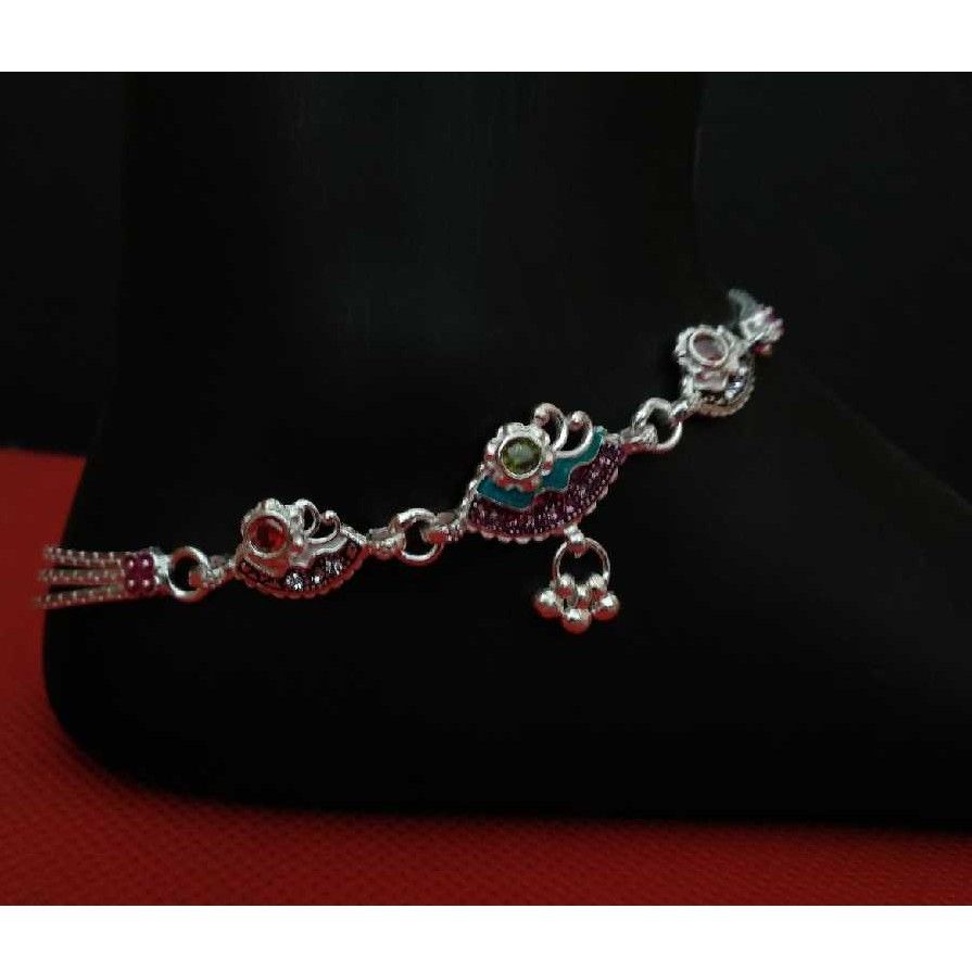 925 Silver Meenakari Ladies Payal