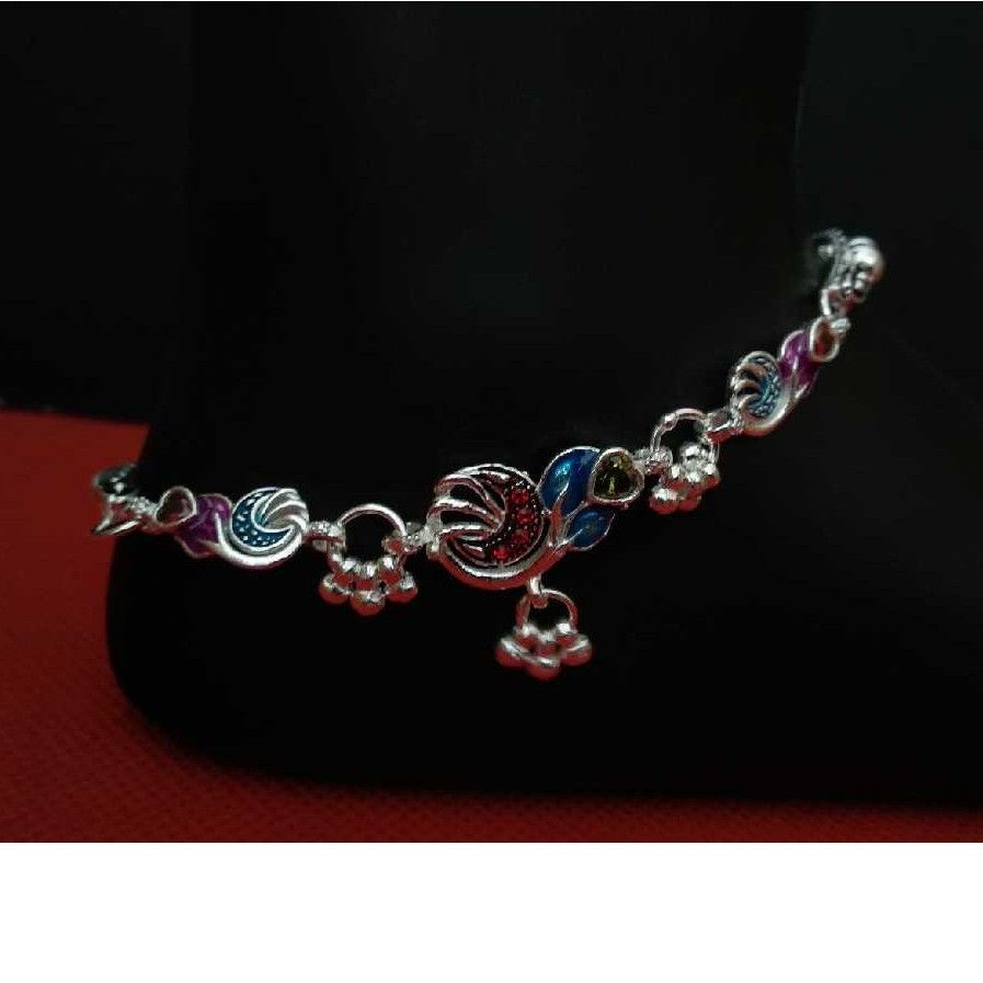 925 Silver Leaf Round Antique Payal