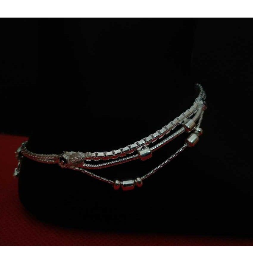 Broad Style Tri Flower Antique Payal