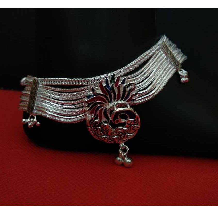 Silver Fancy Peacock Designer Payal