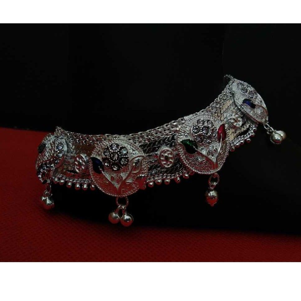 Traditional Indian 925 Silver Jhumka Payal