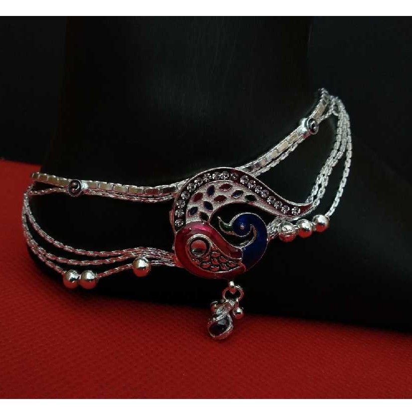 Silver Designer Peacock Payal