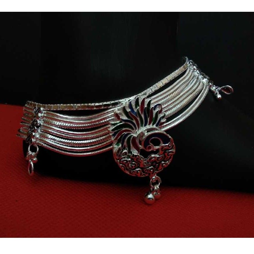 925 Silver Traditional Peacock Payal
