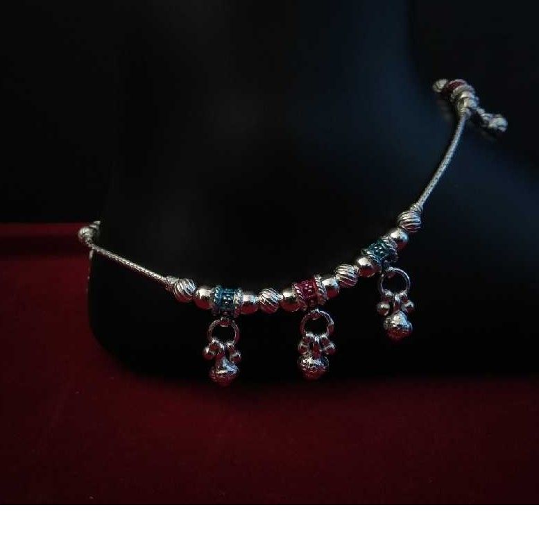 Indian Silver Unique Oxidised Payal