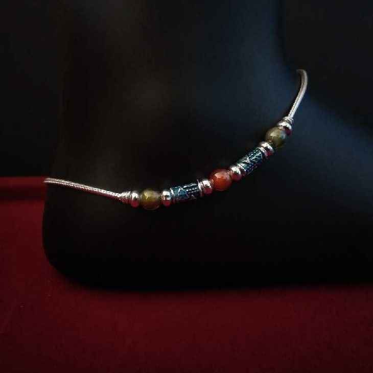 Silver Fancy Modern Moti Payal