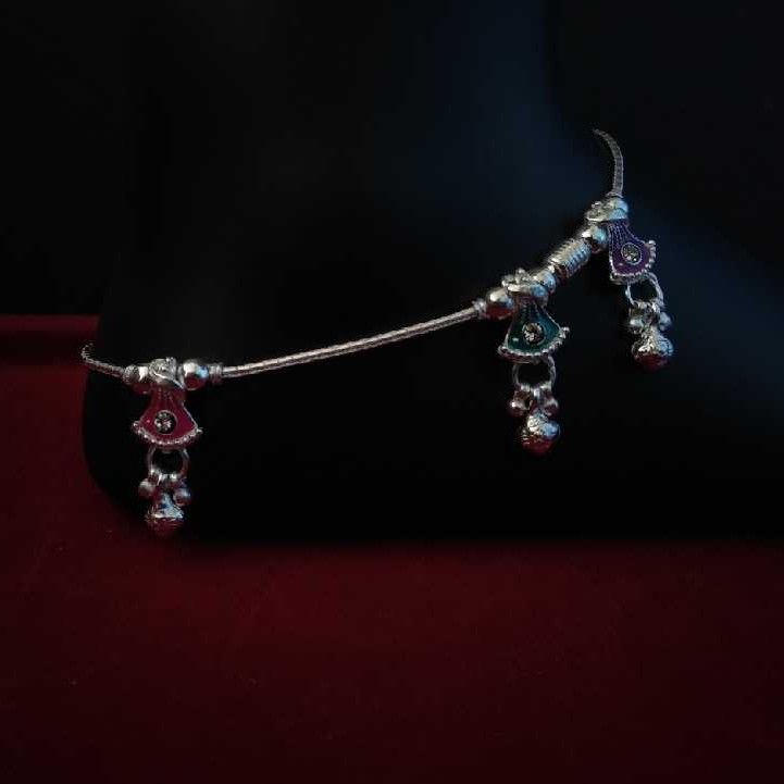 Stylish Silver Indian Stone Payal