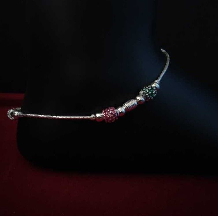 Silver Indian Stylish Moti Payal