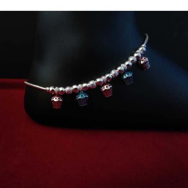 Silver Indian Modern Unique Anklet