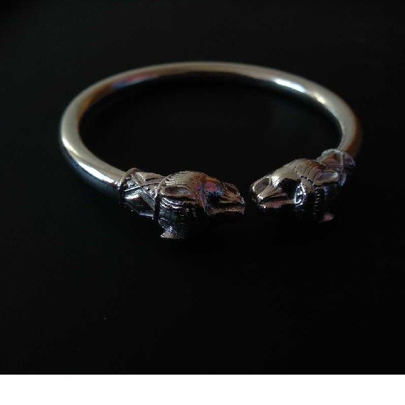 Silver Designer Lion Style Fancy Kada
