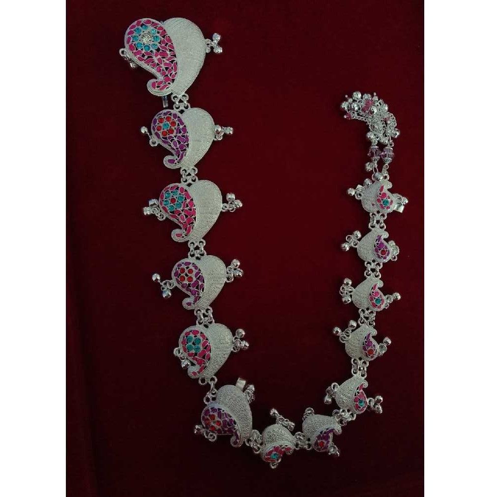 Silver Designer Indian Heart Shaped Hair Chain